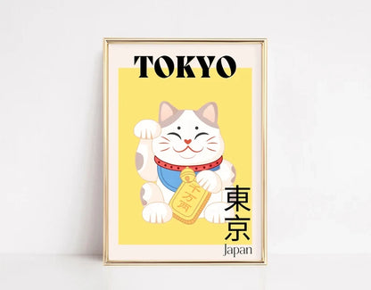 Black Piano Fortune Cat Canvas Wall Art