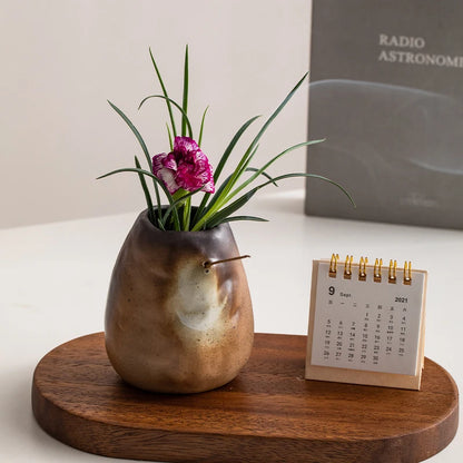 Irregular stone shape ceramic mini vase hydroponic home gift