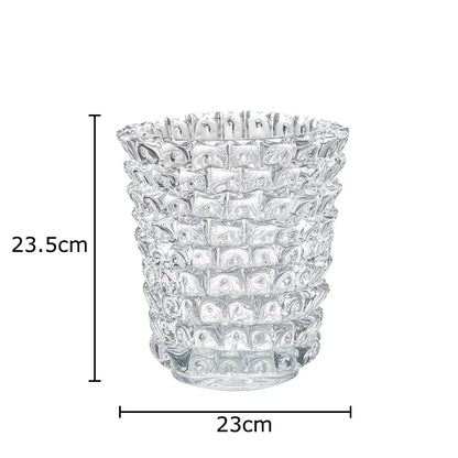 Textured Wrinkle Clear Glass Vase