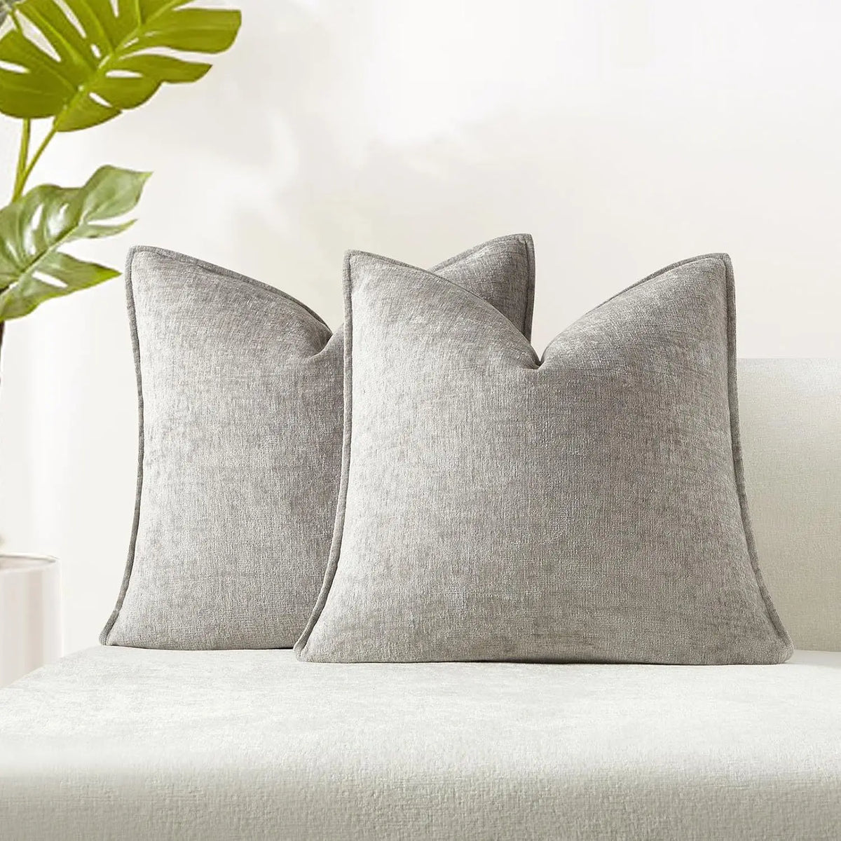 Solid Chenille Throw Pillow Cover — styling detail