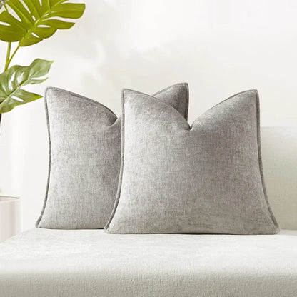 Solid Chenille Throw Pillow Cover — styling detail