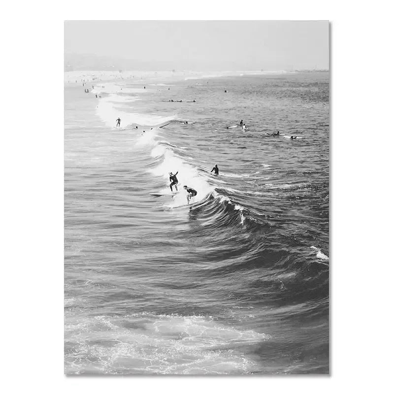 Beach Camper Van Surf Ocean Landscape Canvas Wall Art