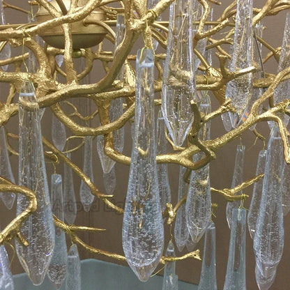 Spare crystals sold separately for the retro gold branch chandelier