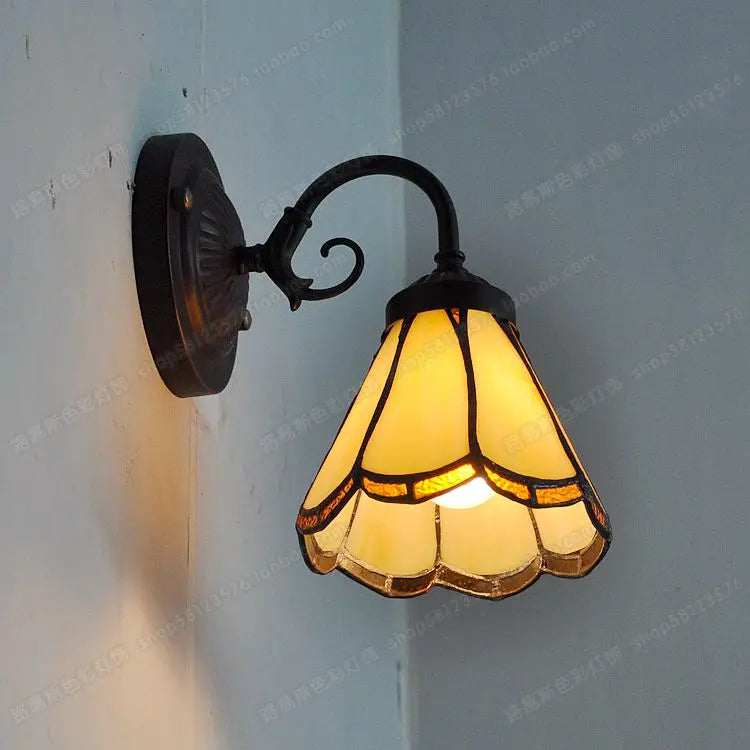 glass bathroom wall sconce, side profile showing mounting depth