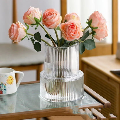 Nordic retro textured glass vase hydroponic flower arrangement