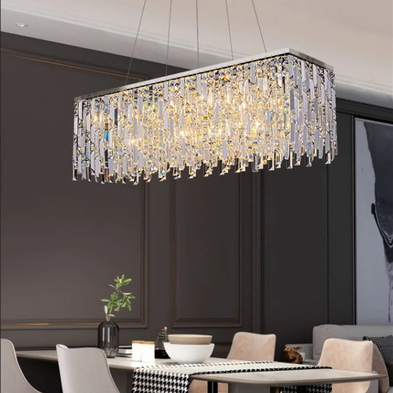 Round crystal chandelier, 39.4 inch diameter, in polished chrome stainless steel