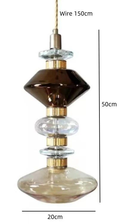 Amber Glass LED Chandelier