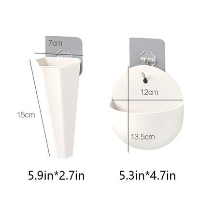 Close-up of clear conical acrylic planter showing mounting hardware detail
