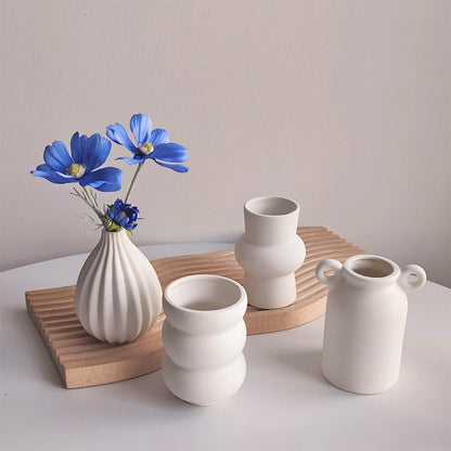 Nordic white mini vase collection multiple style variants