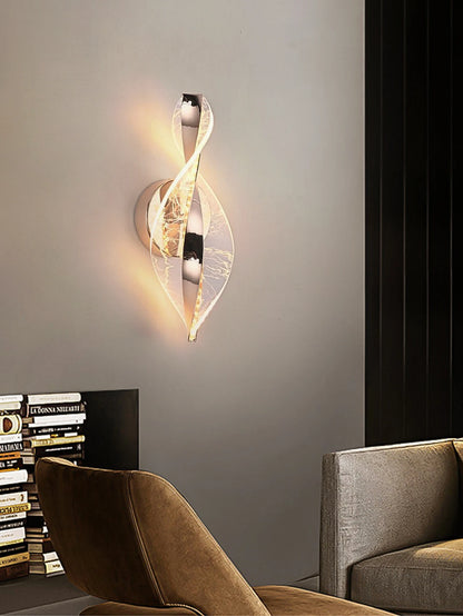 gold and black acrylic outdoor wall sconce, side profile showing mounting depth