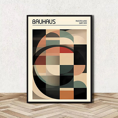 Abstract Bauhaus Geometric Line Art Canvas Wall Art