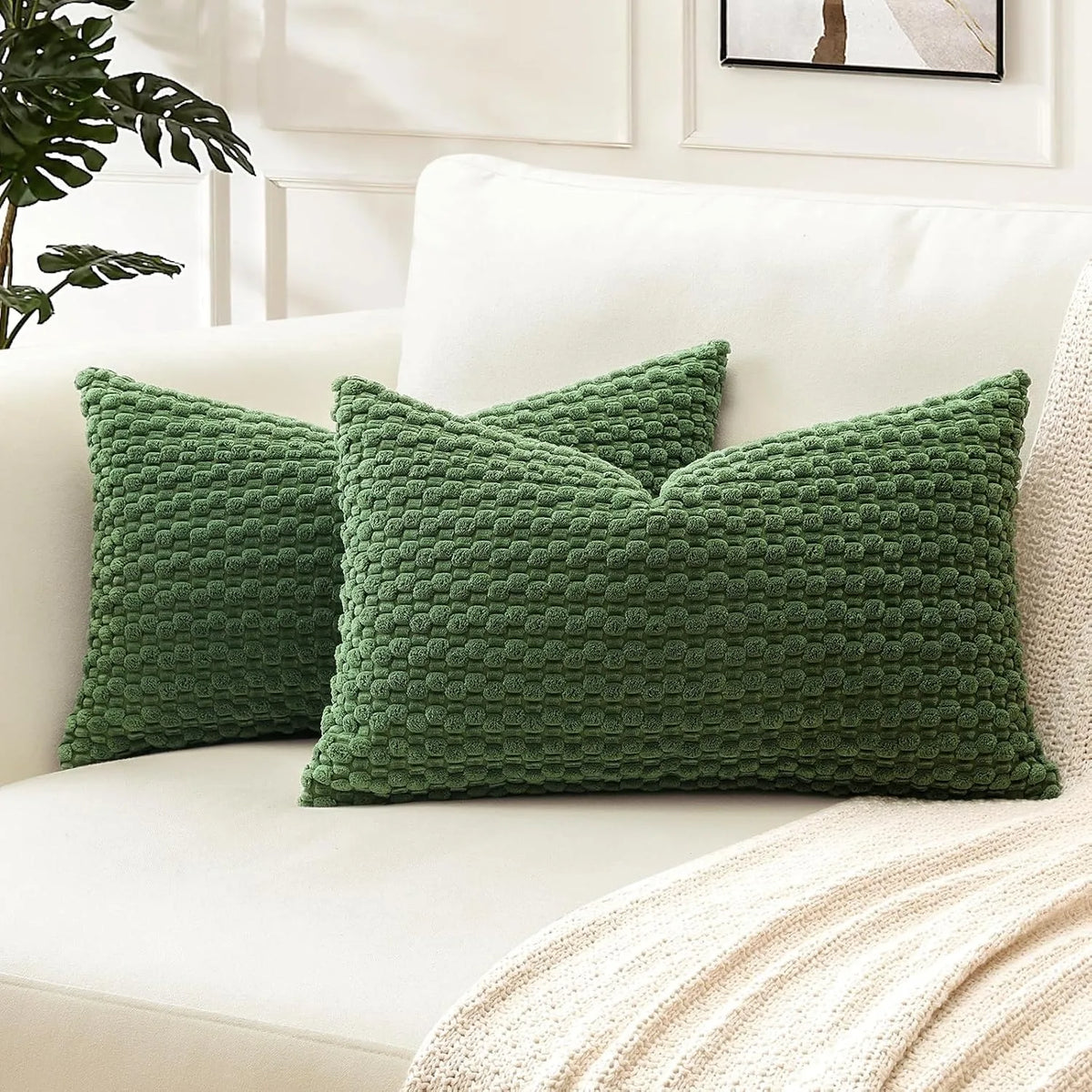 Rust Corduroy Lumbar Pillow Cover — styling detail