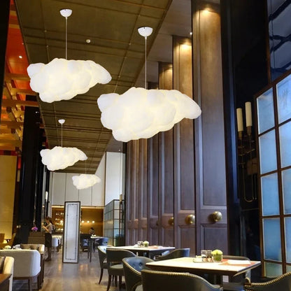 White cloud chandelier at 70.9 in long on a 78.7 in hanging wire