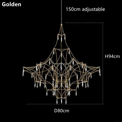 Art deco chandelier at 23.6 in across with polished chrome plating