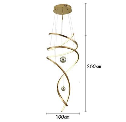 Rose gold cascade chandelier rated for 90 to 260V with remote control