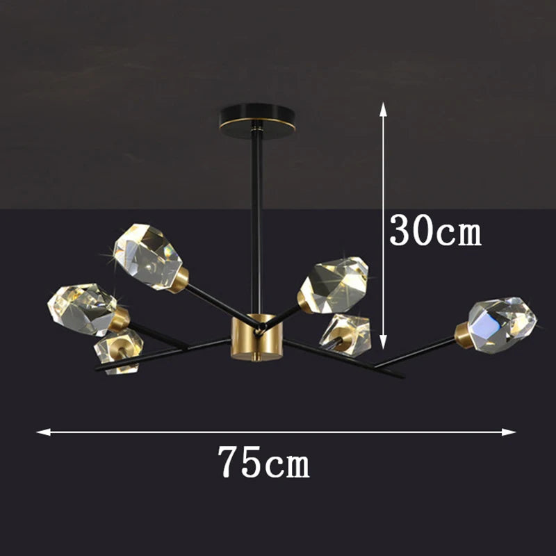 Eighteen head linear crystal chandelier at 47.2 in (120 cm) long
