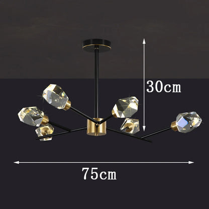 Eighteen head linear crystal chandelier at 47.2 in (120 cm) long