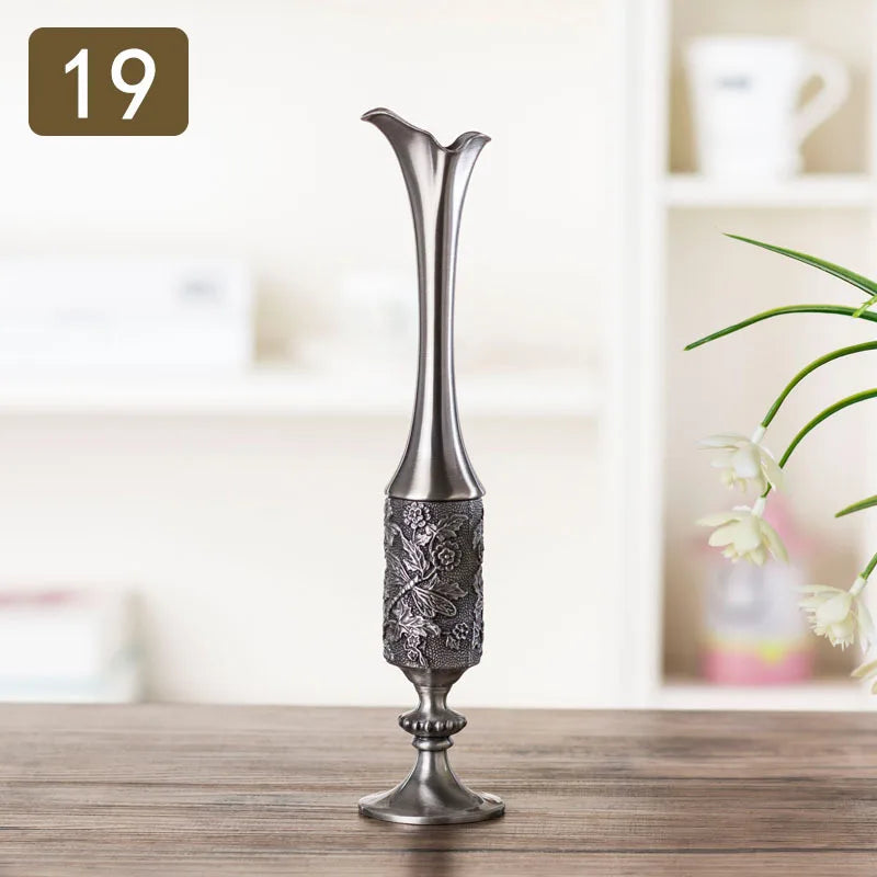 Nordic Geometric Electroplated Metal Vase Décor | Aurelia