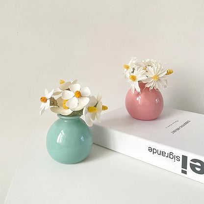 Close-up of ceramic mini vase texture matte finish detail