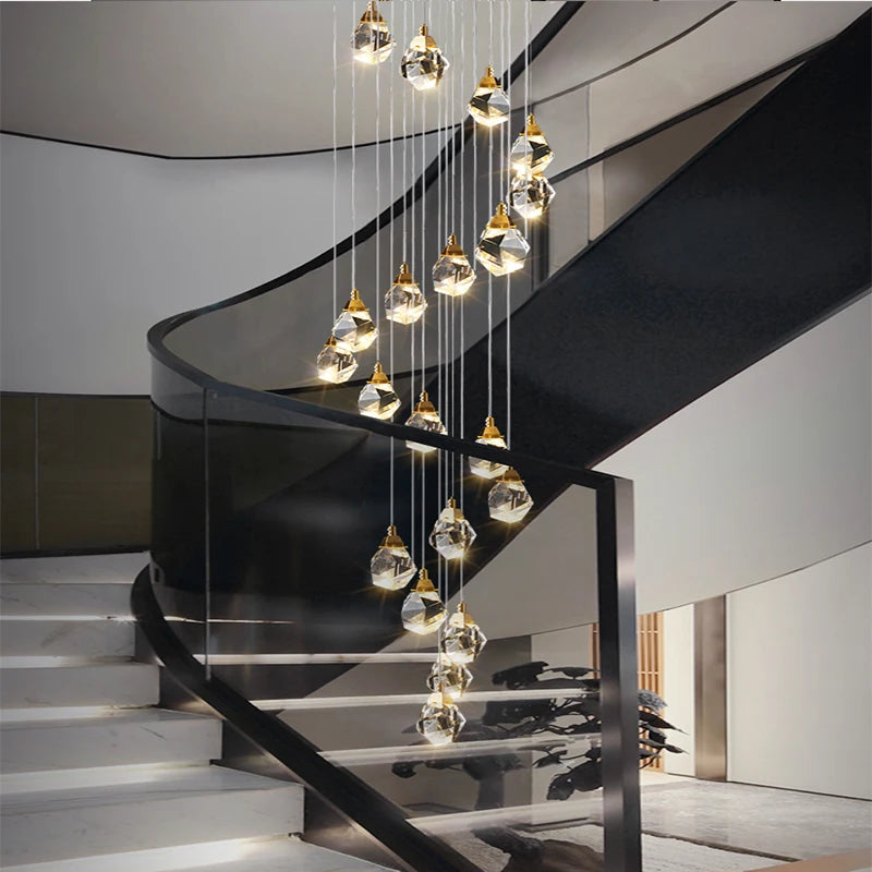 Seven head crystal chandelier, 12.2 in across, with a 47.2 in drop