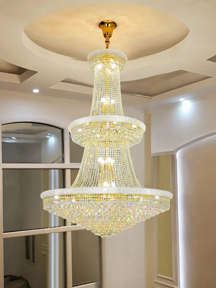 Chrome crystal chandelier at 19.7 in diameter and 21.7 in height