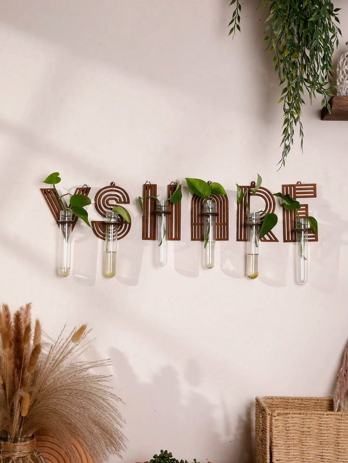 Creative alphabet letter wooden frame propagation station for home office display