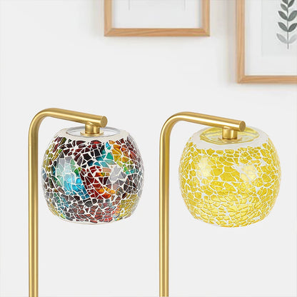 Glass Table Lamp USB Powered Three-color Lights Desk Lamp Dimmable Brightness Night Light Bedside Lamp for Bedroom Home