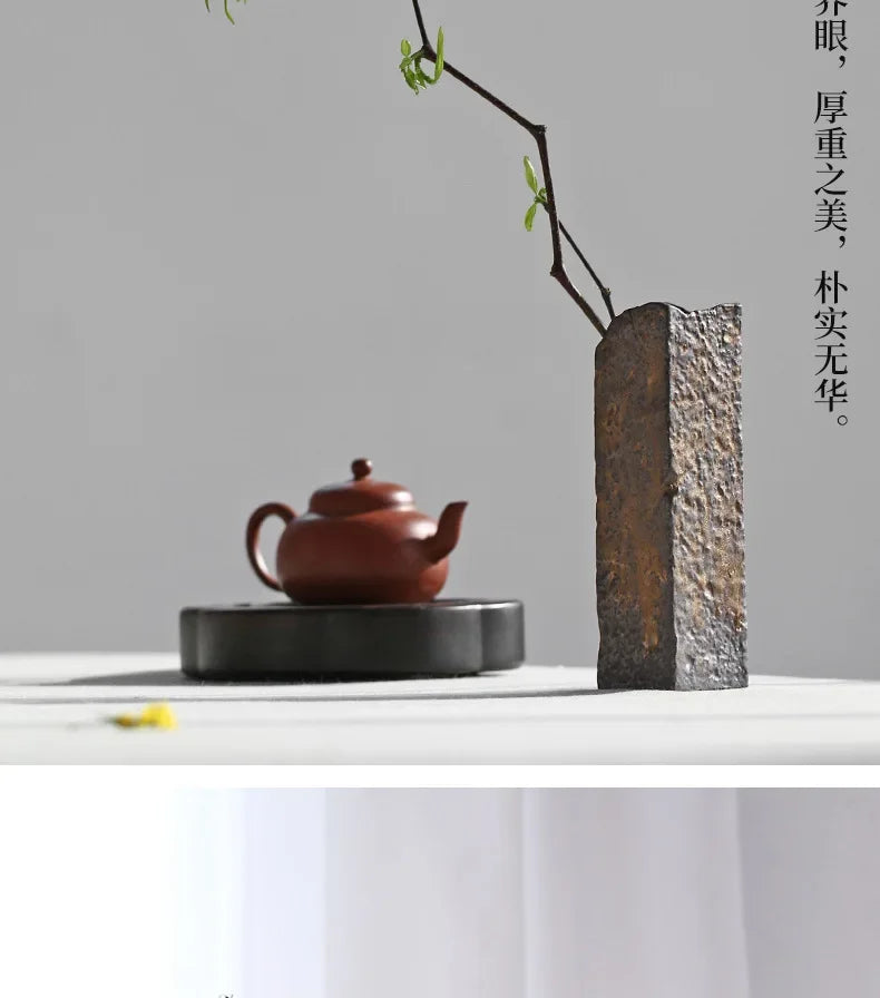 All five styles of crude pottery kiln ceramic mini vases displayed together