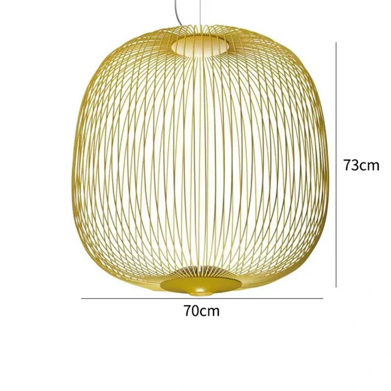 Italian style cage chandelier in white, LED bulbs not included