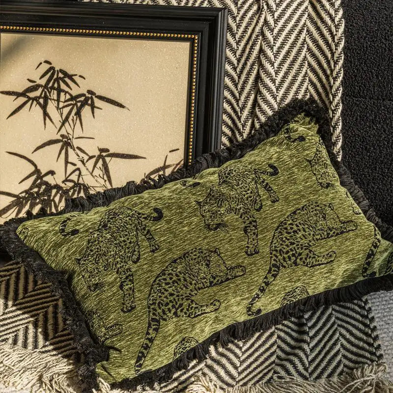 Geometric Jacquard Throw Pillow Cover — styling detail