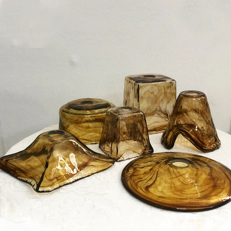 Japanese Brass Glass Wall Sconce