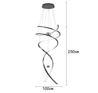 Geometric staircase chandelier offered in black, gold and rose gold finishes