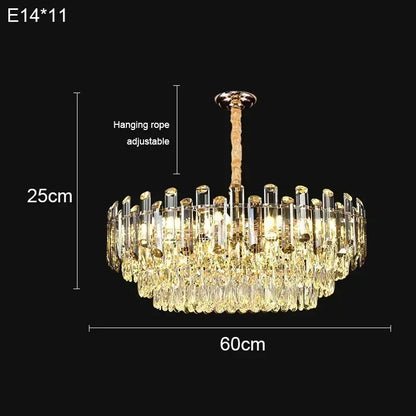 Flush ceiling crystal chandelier at 29.5 in (75 cm) on iron