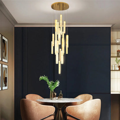 Chrome finish large crystal chandelier with plated steel arms