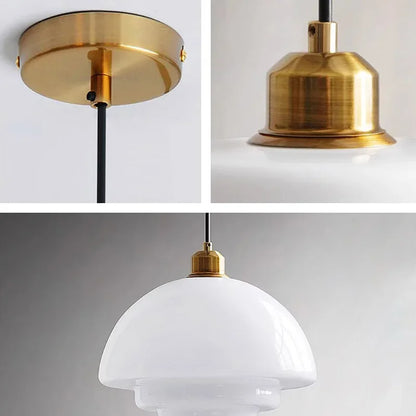Milk glass chandelier profile B lighting a 3 to 5 square metre area