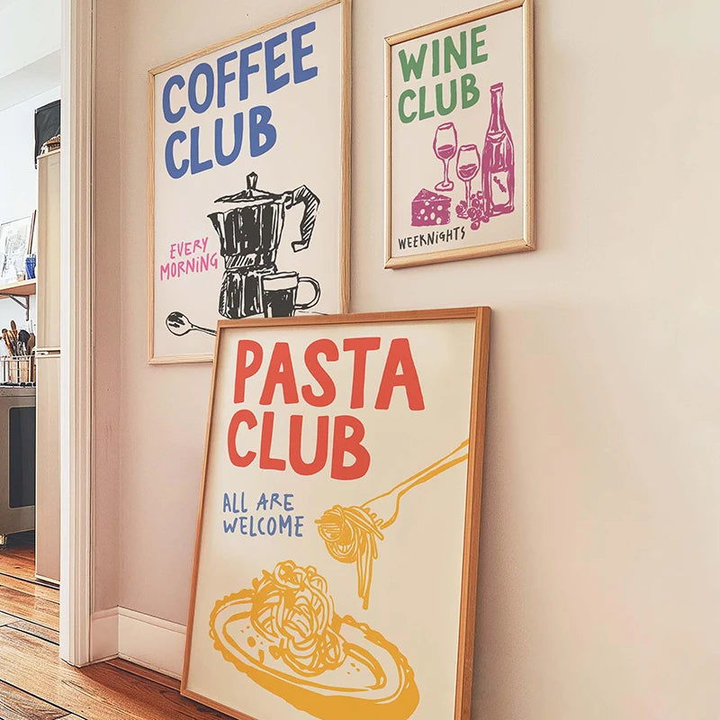 Trendy Kitchen Pizza Sushi Minimalist Canvas Wall Art