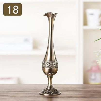 Nordic Geometric Electroplated Metal Vase Décor | Aurelia
