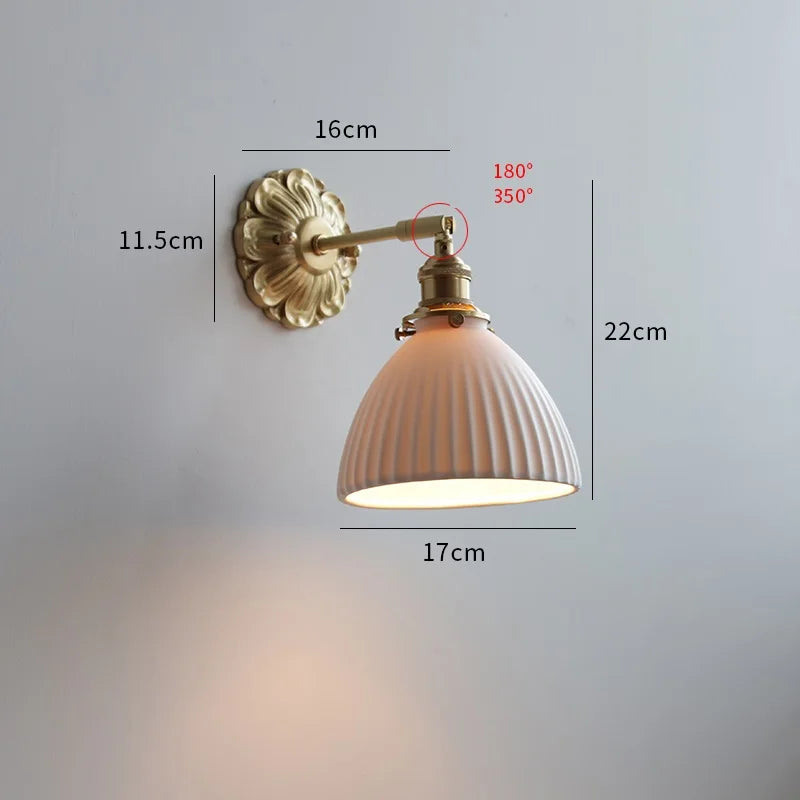 Copper Ceramic LED Bathroom Wall Sconce