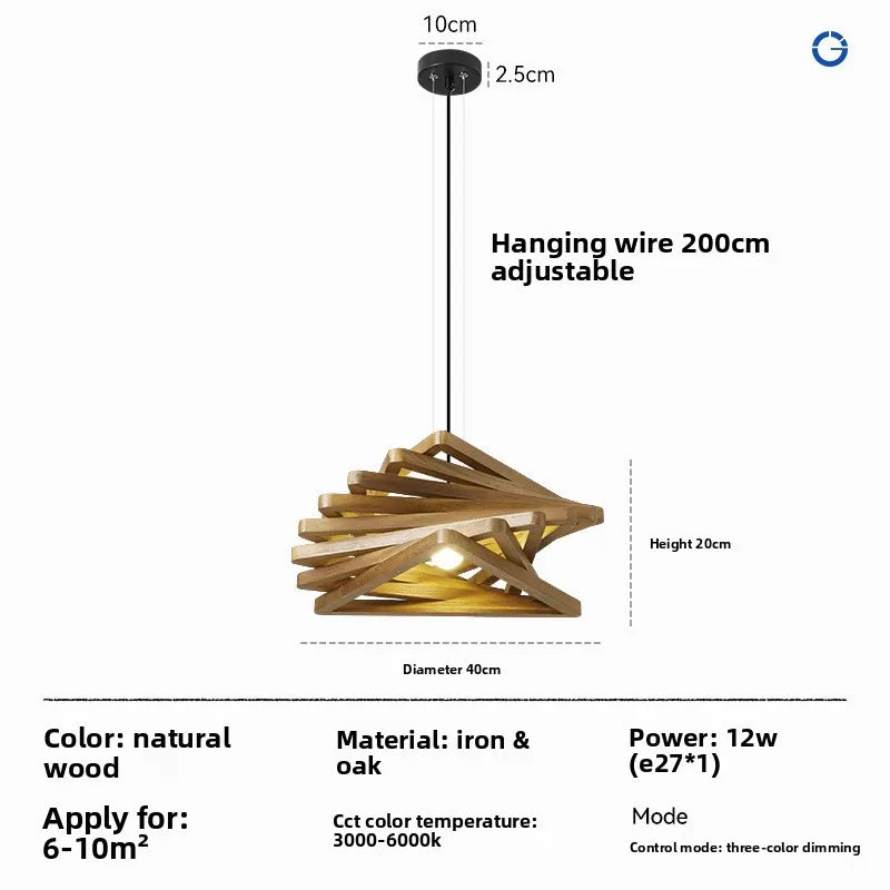Solid Wood Pendant Light