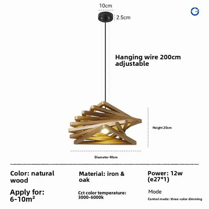 Solid Wood Pendant Light