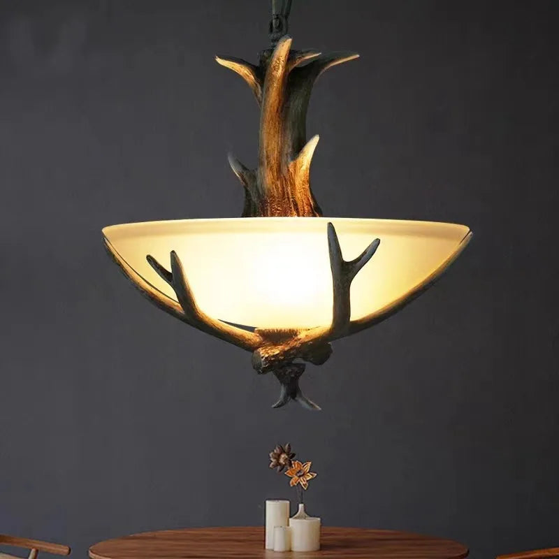 Resin Deer Antler Pendant Light