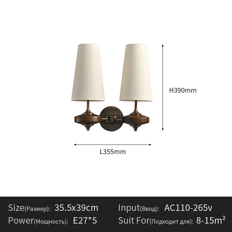 French Vintage Solid Wood Wall Sconce
