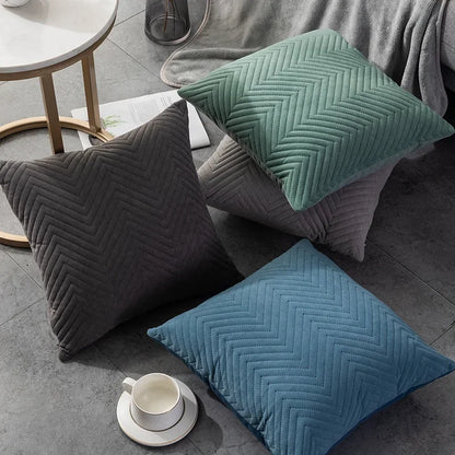 Quilted Velvet Throw Pillow Cover — styling detail