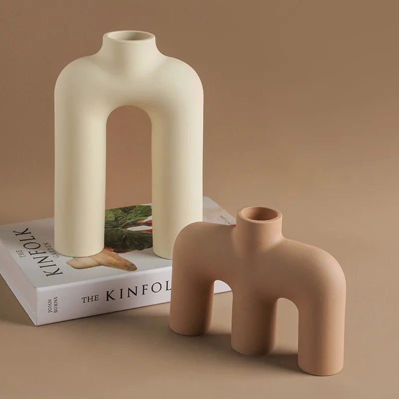 INS ceramic art vase modern living room floral arrangement décor