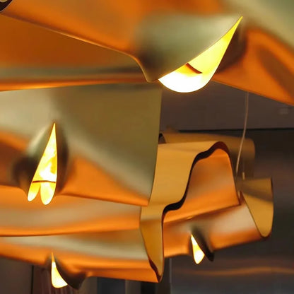 Angel eyes chandelier measuring 63.0 in (160 cm) long in gold
