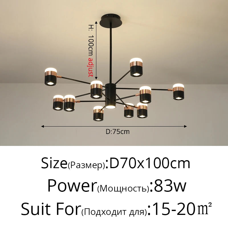 Single head spotlight chandelier at 5.9 in by 6.3 in in aluminum