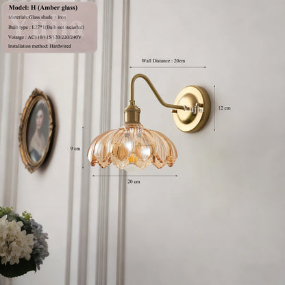 Nordic Brass Glass Switch Wall Sconce