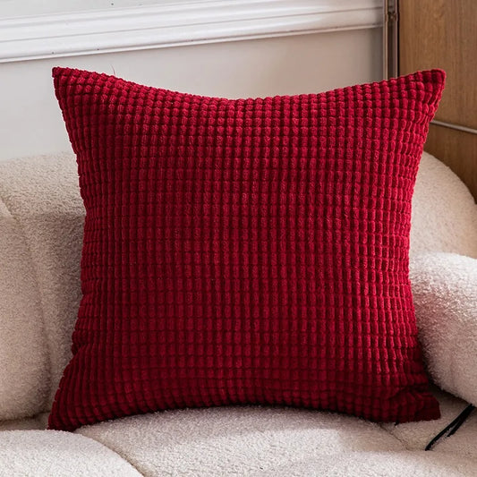 Christmas Red Corduroy Pillow Cover