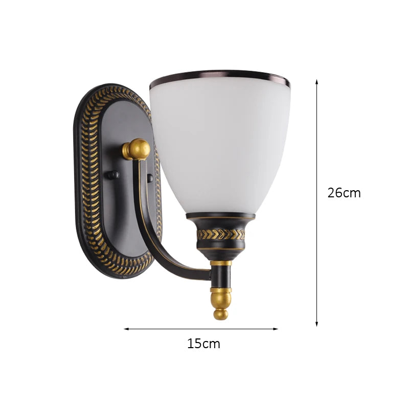 glass wall sconce, side profile showing mounting depth