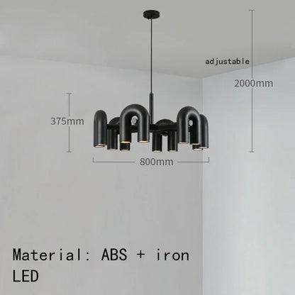 Sixteen arm iron chandelier in blue forming a sculptural light wall
